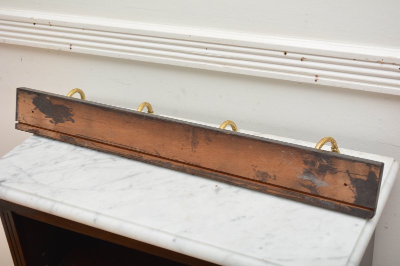 Pair Of Antique Victorian Ebonised Brass And Ceramic Coat Rack Coat Hooks - Image 11